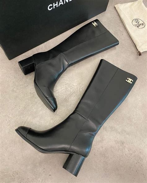 chanel block heel boots|Chanel high boots sale.